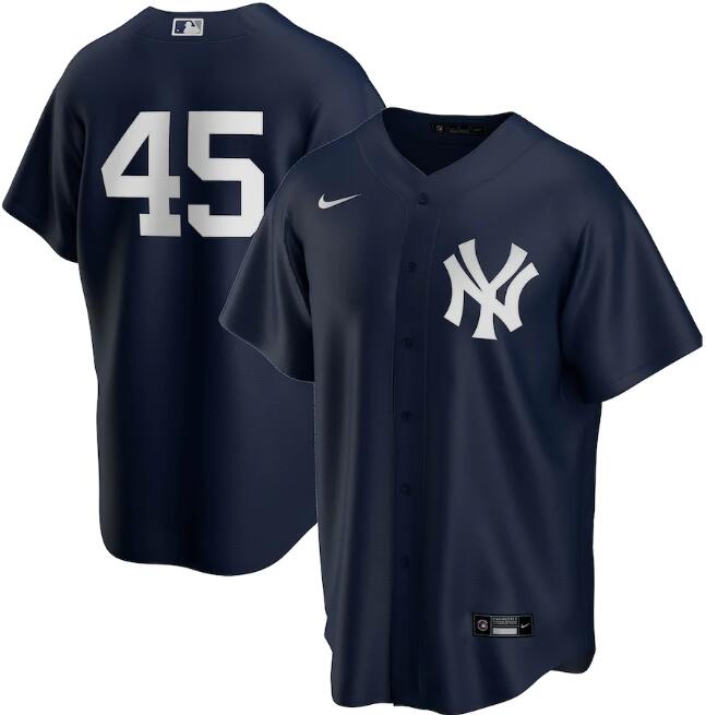 Men's New York Yankees #45 Gerrit Cole Navy Cool Base Stitched Jersey