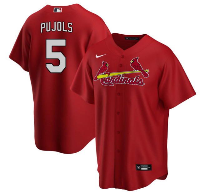 Men's St. Louis Cardinals #5 Albert Pujols Red Cool Base Stitched Jersey