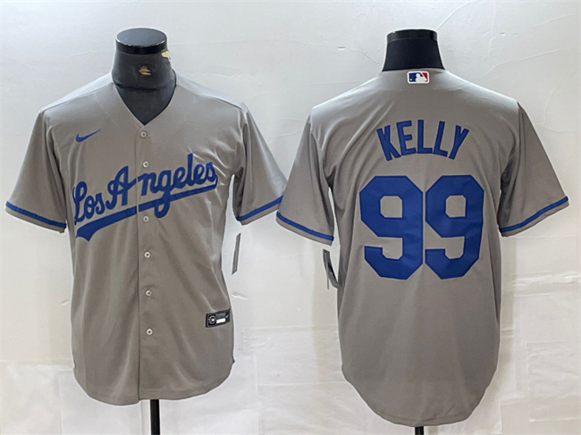 Men's Los Angeles Dodgers #99 Joe Kelly Grey 2024 Cool Base Limited Stitched Baseball Jersey
