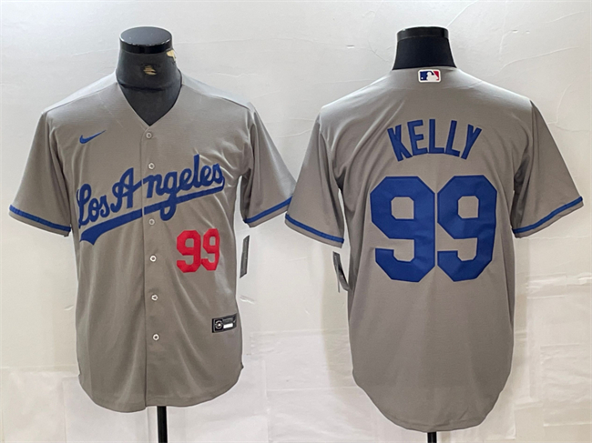Men's Los Angeles Dodgers #99 Joe Kelly Grey Limited Stitched Baseball Jersey