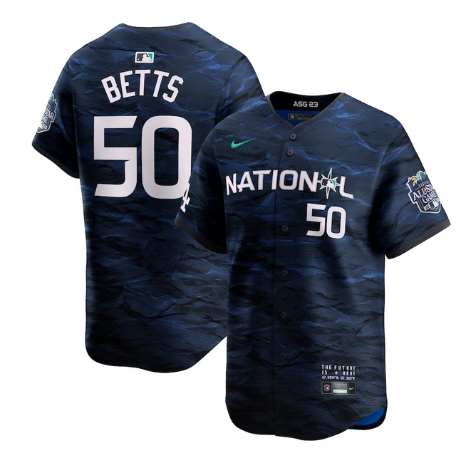 Men's Los Angeles Dodgers #50 Mookie Betts Royal 2023 All-star Cool Base Stitched Jersey