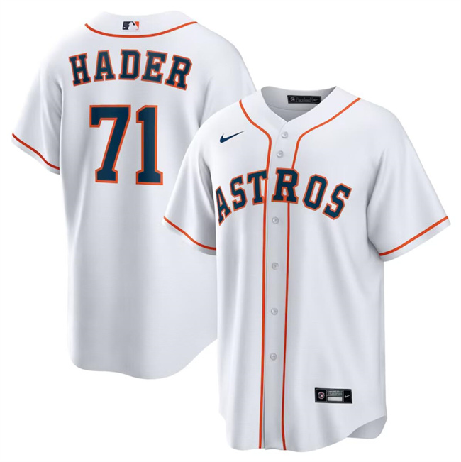 Men's Houston Astros Blank White 2024 Home Limited Stitched Baseball Jersey