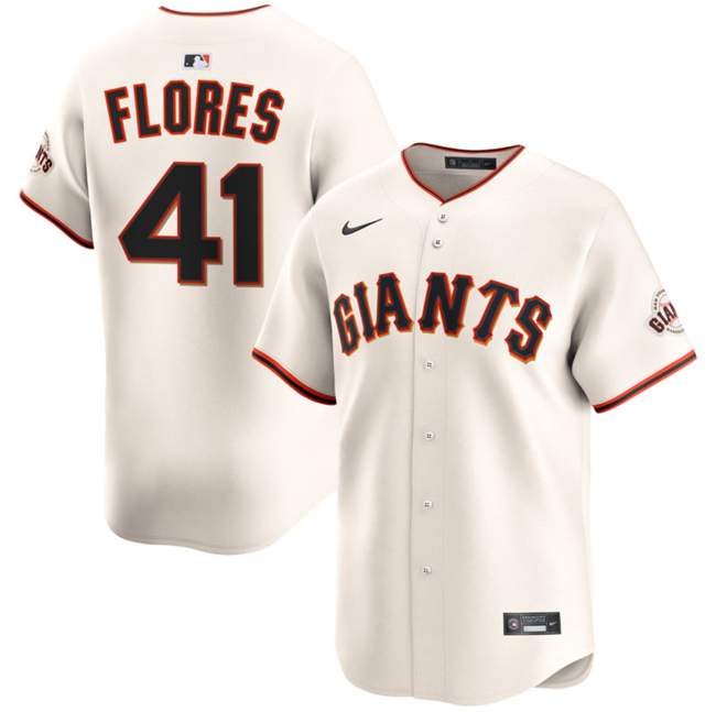 Men's San Francisco Giants #41 Wilmer Flores Cream 2024 Home Limited Stitched Baseball Jersey