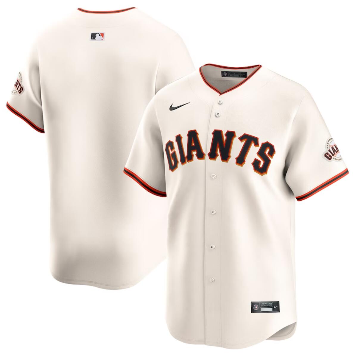 Men's San Francisco Giants Blank Cream 2024 Home Limited Stitched Baseball Jersey