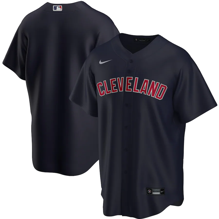 Men's Cleveland Indians Blank Black Cool Base Stitched Jersey