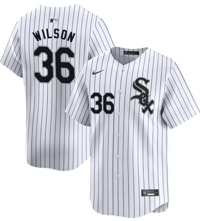 Men's Chicago White Sox #36 Steven Wilson White 2024 Home Limited Stitched Baseball Jersey