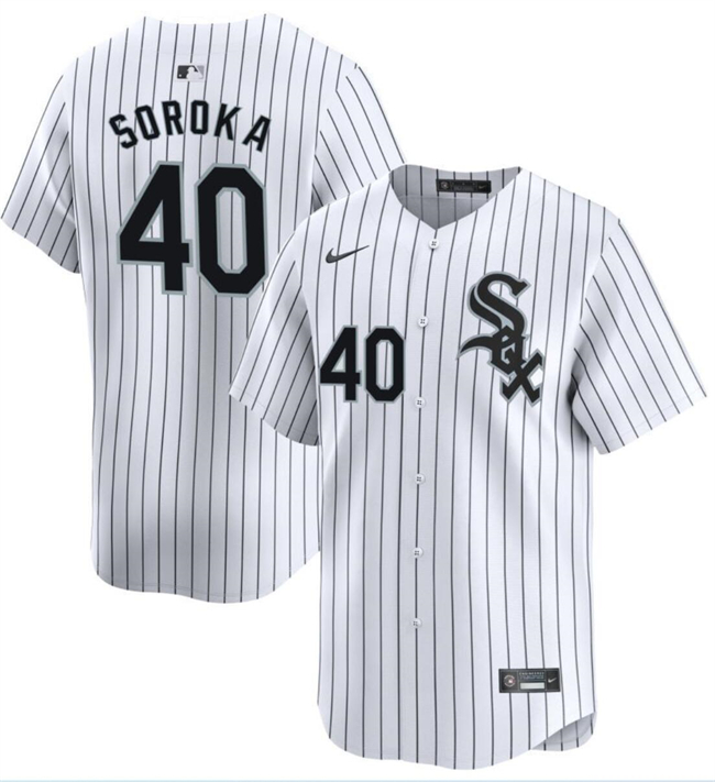 Men's Chicago White Sox #40 Michael Soroka White 2024 Home Limited Stitched Baseball Jersey