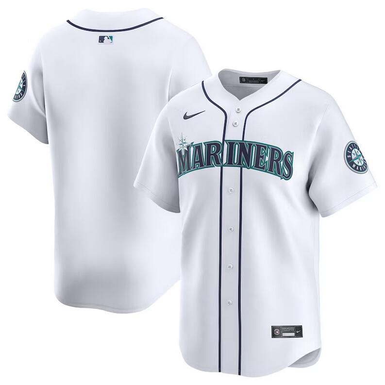 Men's Seattle Mariners Blank White 2024 Home Limited Stitched jersey