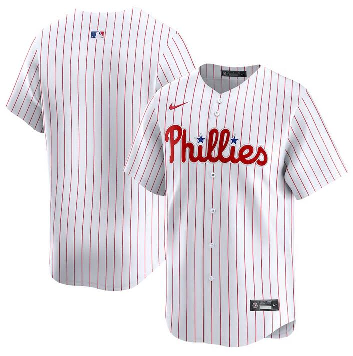 Men's Philadelphia Phillies Blank White 2024 Home Limited Stitched Jersey