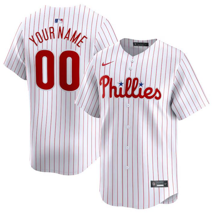 Men's Philadelphia Phillies Active Player Custom White 2024 Home Limited Stitched Jersey