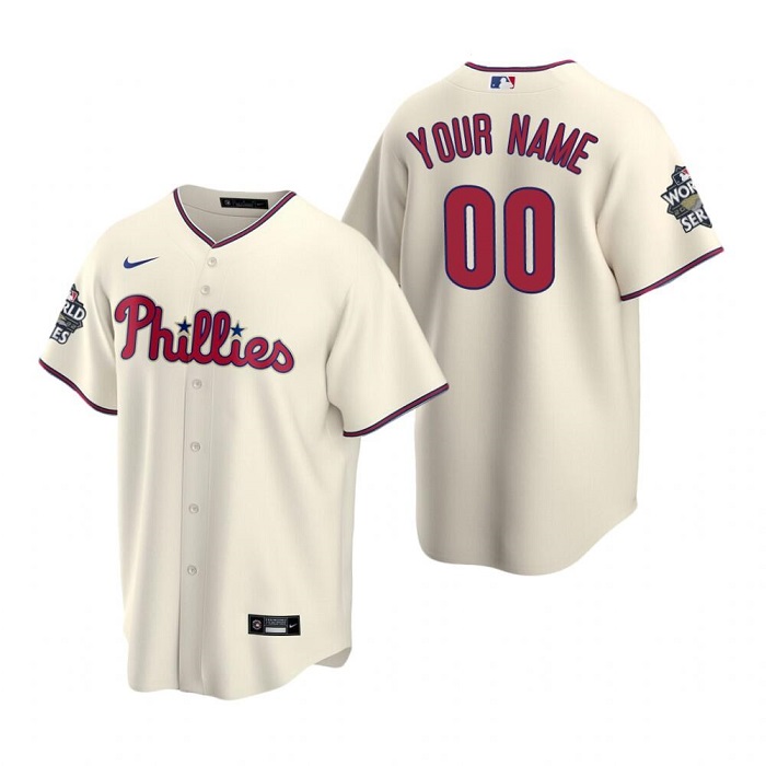 Men's Philadelphia Phillies Active Player Custom Cream2022 World Series Cool Base Stitched Baseball Jersey
