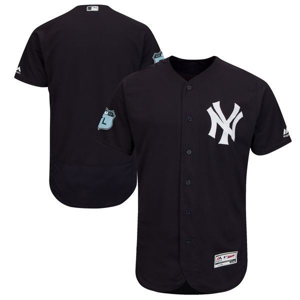 Men's New York Yankees Majestic Navy 2017 Spring Training Authentic Flex Base Team Stitched MLB Jersey