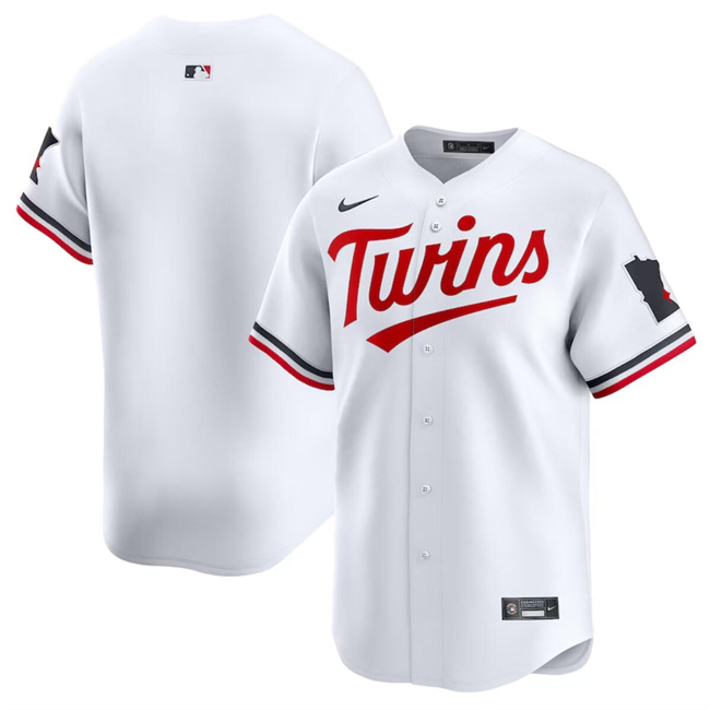 Men's Minnesota Twins Blank White 2024 Home Limited Stitched Baseball Jersey