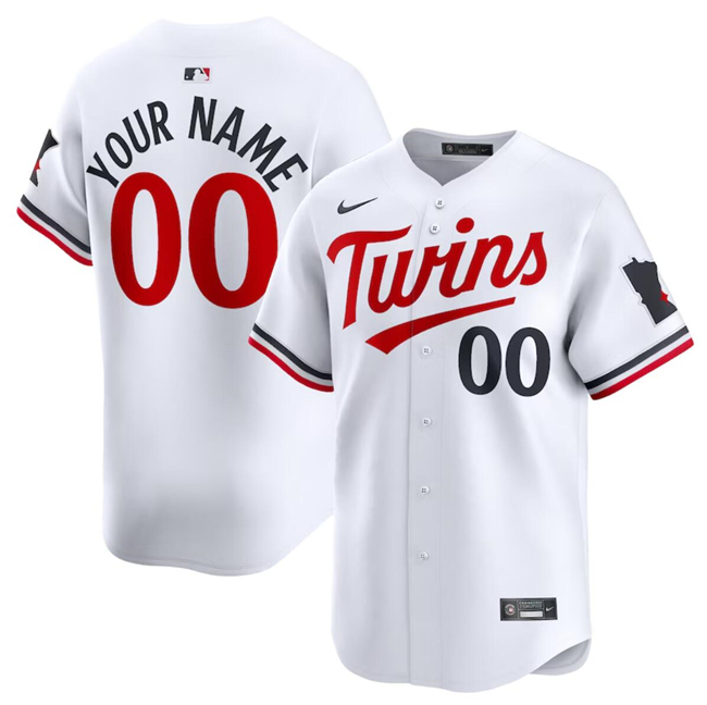 Men's Minnesota Twins Active Player Custom White 2024 Home Limited Stitched Baseball Jersey