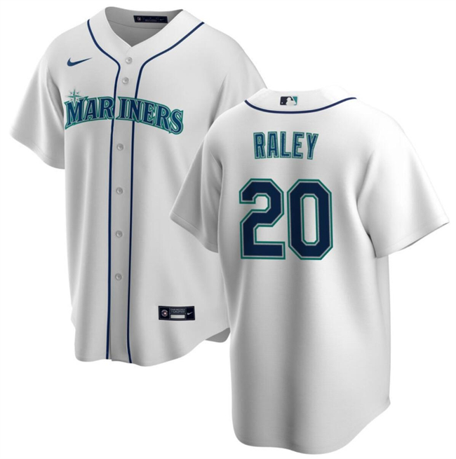 Men's Seattle Mariners #20 Luke Raley White Cool Base Stitched jersey