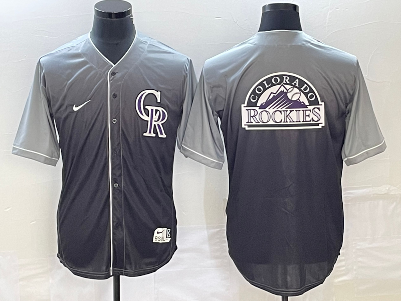 Men's Colorado Rockies Grey Drrift Edition Team Big Logo Stitched Baseball Jersey