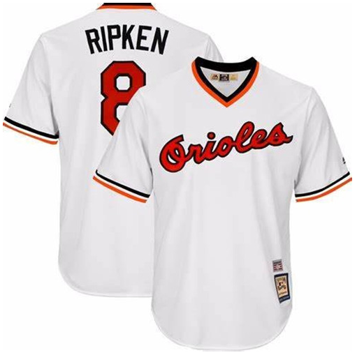 Men's Baltimore Orioles #8 Cal Ripken Jr. White Stitched Jersey