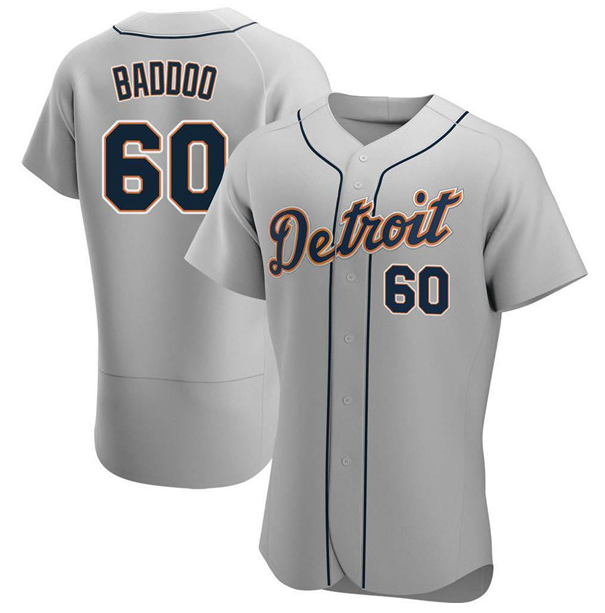 Men's Detroit Tigers #60 Akil Baddoo Gray Flex Base Stitched Jersey