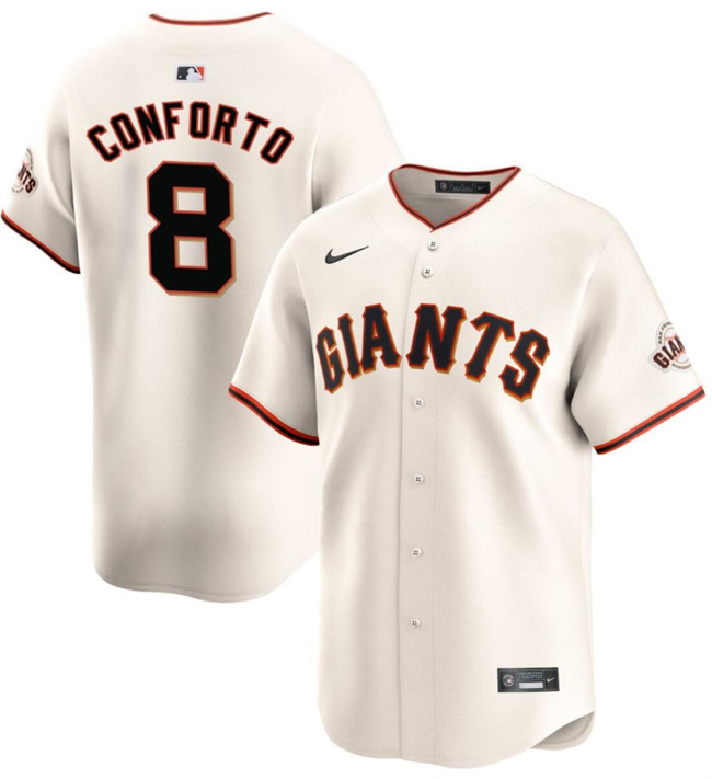 Men's San Francisco Giants #8 Michael Conforto Cream 2024 Home Limited Stitched Baseball Jersey