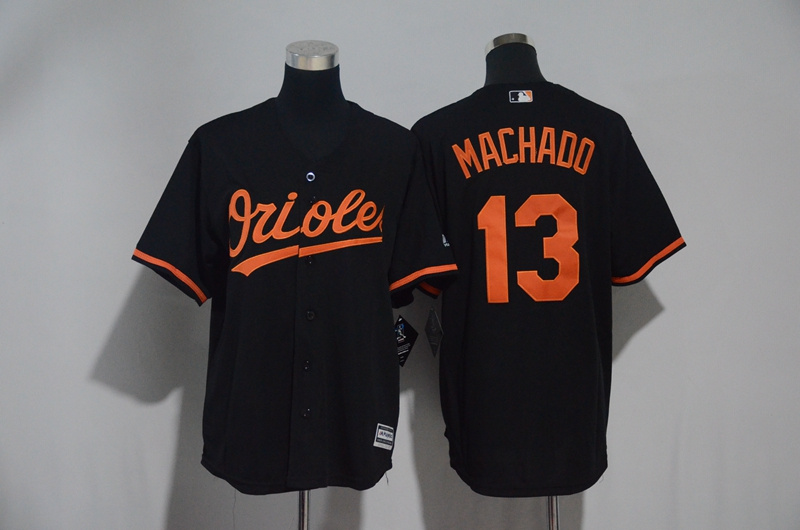 Men's Baltimore Orioles #13 Manny Machado Black Cool Base Stitched MLB Jersey