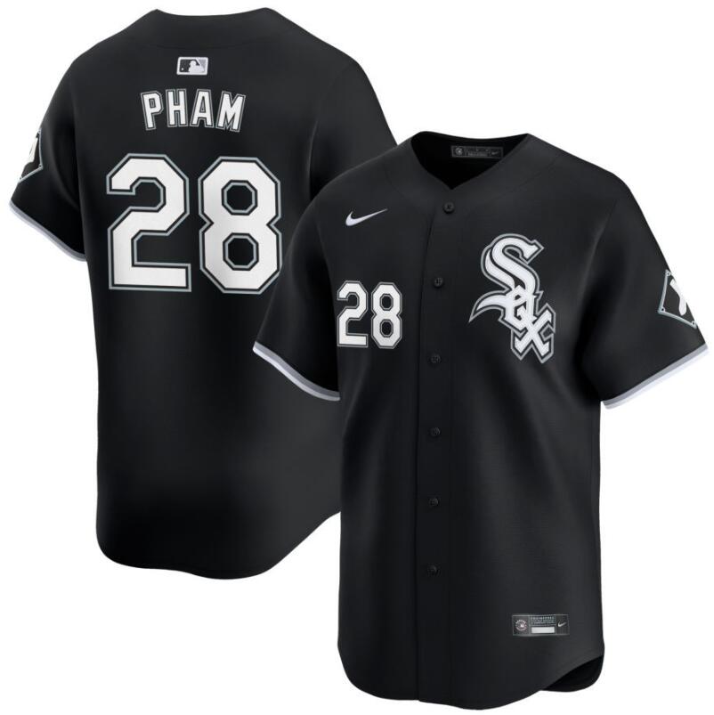 Men's Chicago White Sox #28 Tommy Pham Black 2024 Alternate Limited Stitched Baseball Jersey