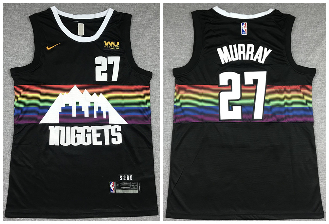 Men's Denver Nuggets #27 Jamal Murray Black Stitched Jersey