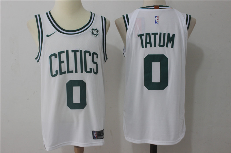Men's Nike Boston Celtics #0 Jayson Tatum White Stitched NBA Jersey