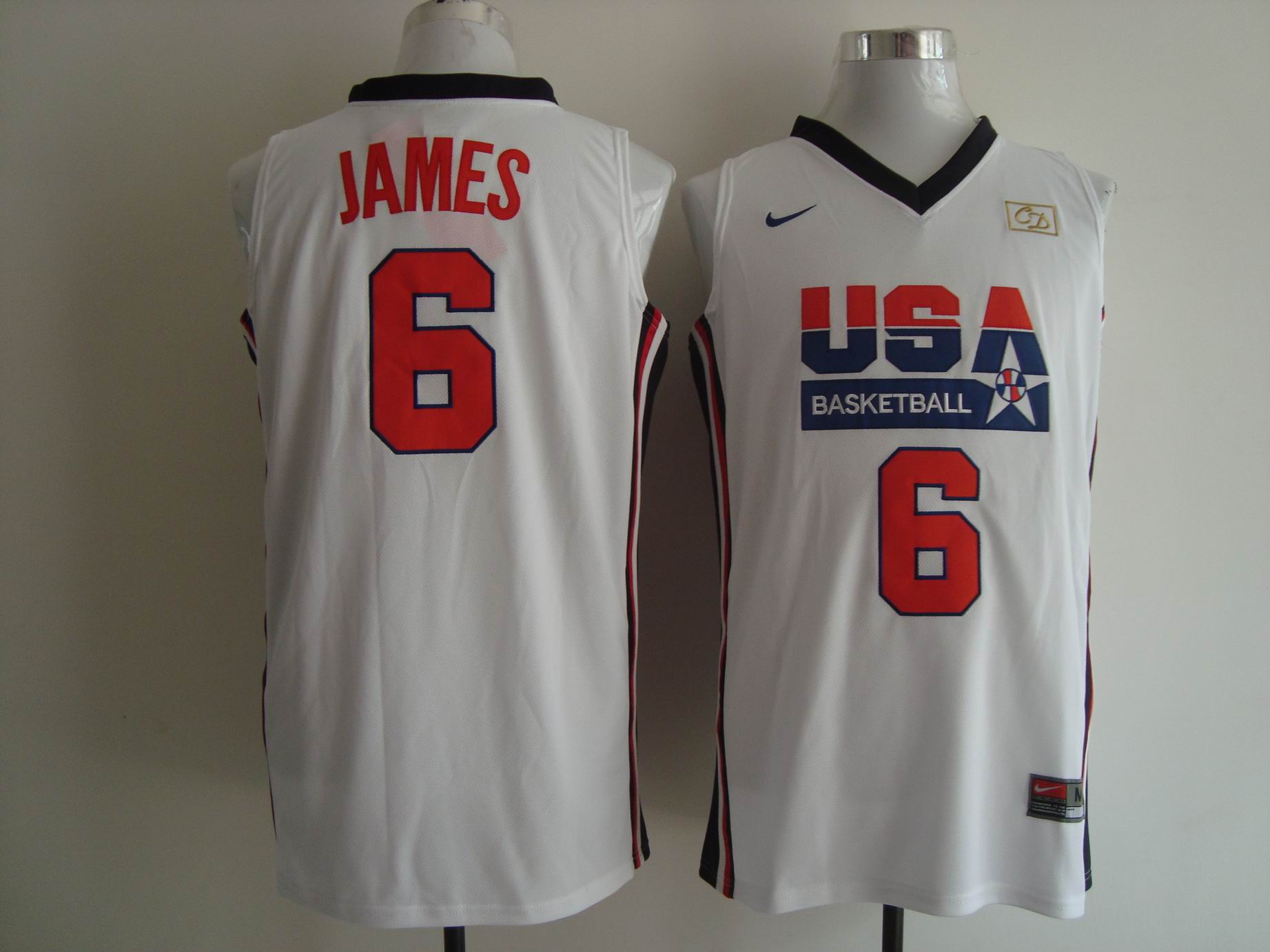 Men's Nike USA 1992 Dream Team #6 LeBron James Authentic White Stitched NBA Jersey