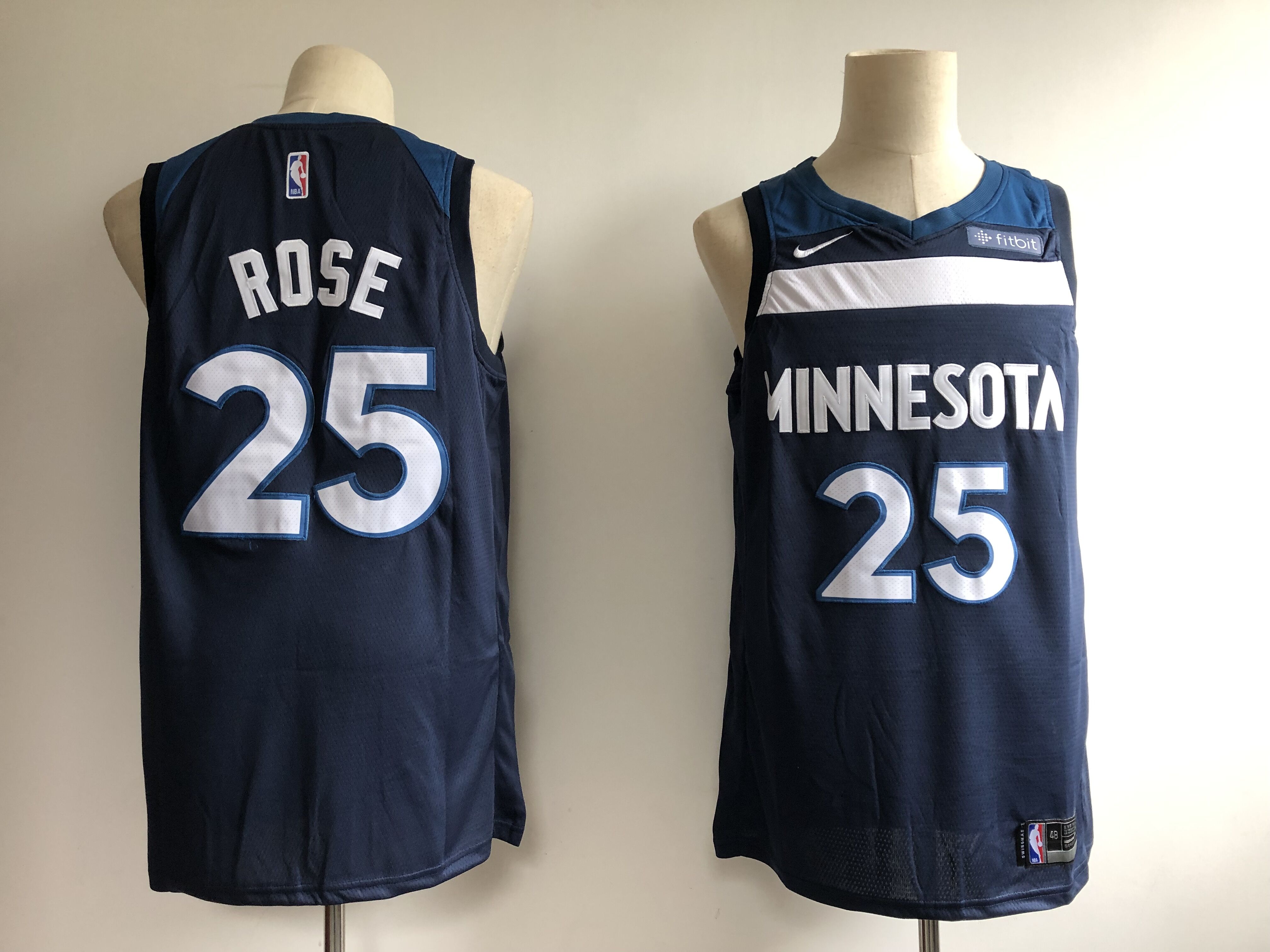Men's Minnesota Timberwolves #25 Derrick Rose Navy Icon Edition Swingman Stitched NBA Jersey