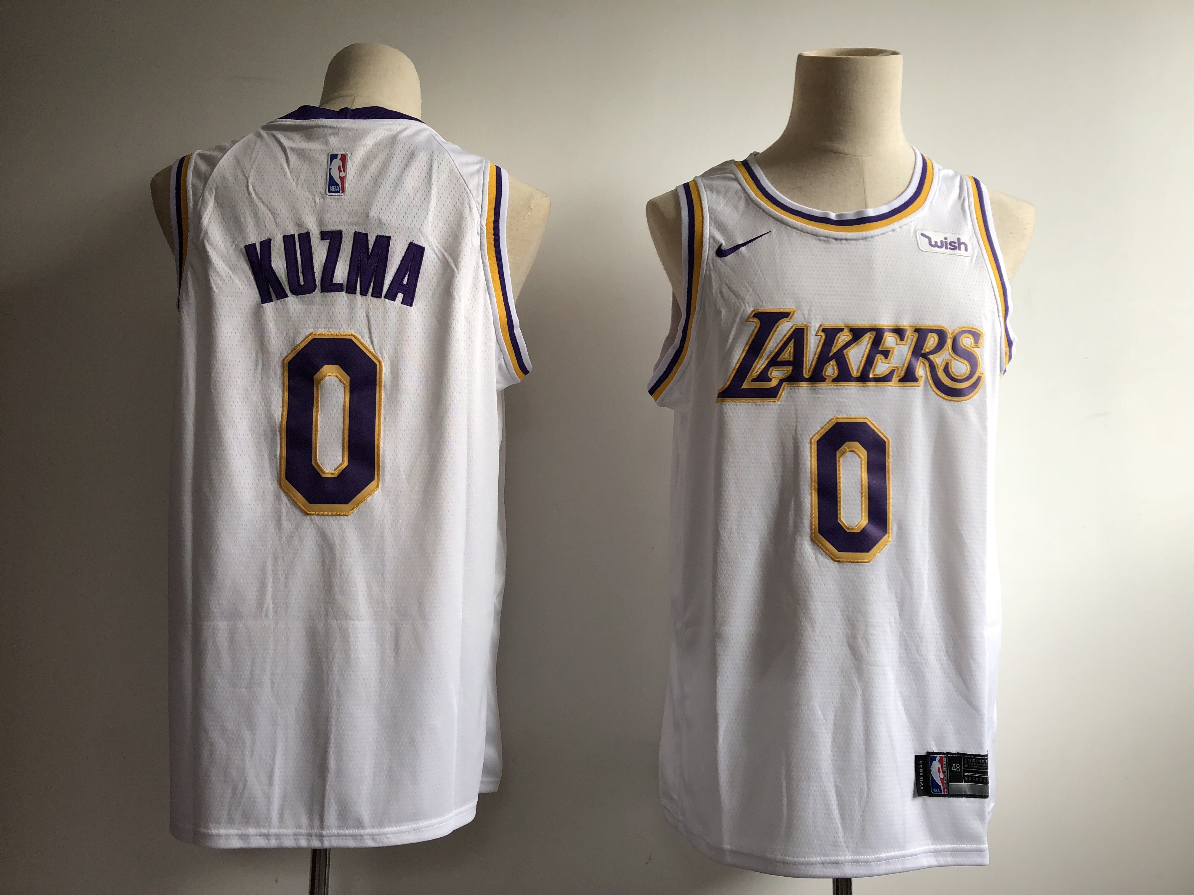 Men's Los Angeles Lakers #0 Kyle Kuzma New White Wish Stitched NBA Jersey