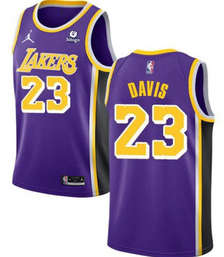 Men's Los Angeles Lakers #23 Anthony Davis Purple Stitched NBA Jersey