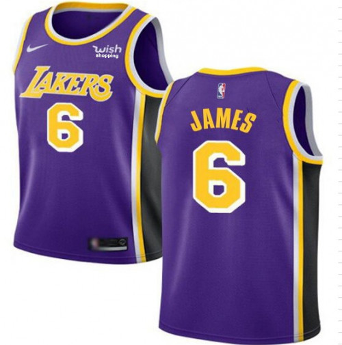 Men's Los Angeles Lakers #6 LeBron James Purple/Yellow Stitched Basketball Jersey