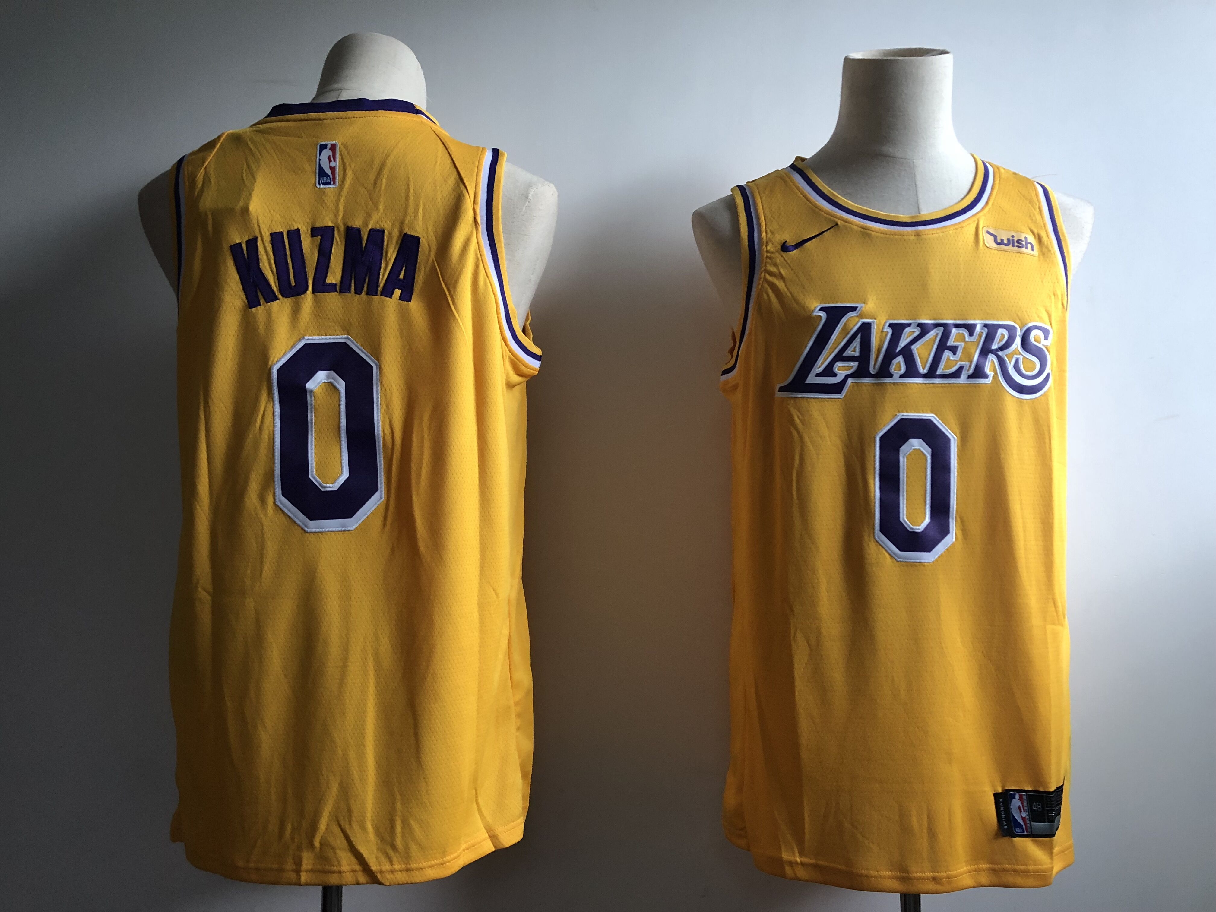 Men's Los Angeles Lakers #0 Kyle Kuzma New Gold Wish Stitched NBA Jersey