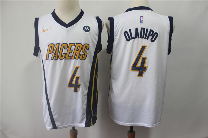 Men's Indiana Pacers #4 Victor Oladipo White 2018/19 Earned Edition Swingman Stitched NBA Jersey