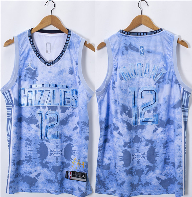 Men's Memphis Grizzlies #12 Ja Morant Blue Stitched Jersey