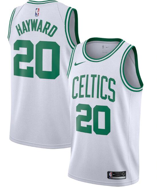 Men's Boston Celtics #20 Gordon Hayward White Swingman Stitched Jersey