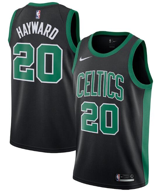 Men's Boston Celtics #20 Gordon Hayward Black Statement Edition Swingman Stitched Jersey