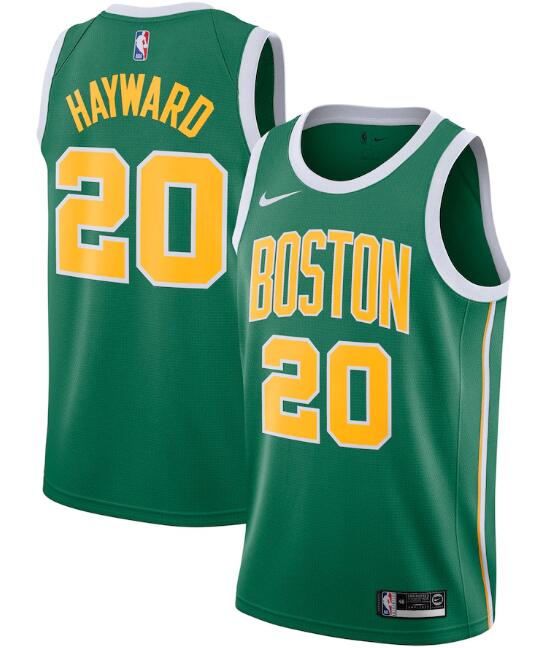Men's Boston Celtics #20 Gordon Hayward Green Swingman Stitched Jersey