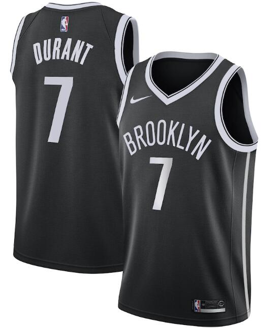 Men's Brooklyn Nets #7 Kevin Durant Black Icon Edition Swingman Stitched Jersey