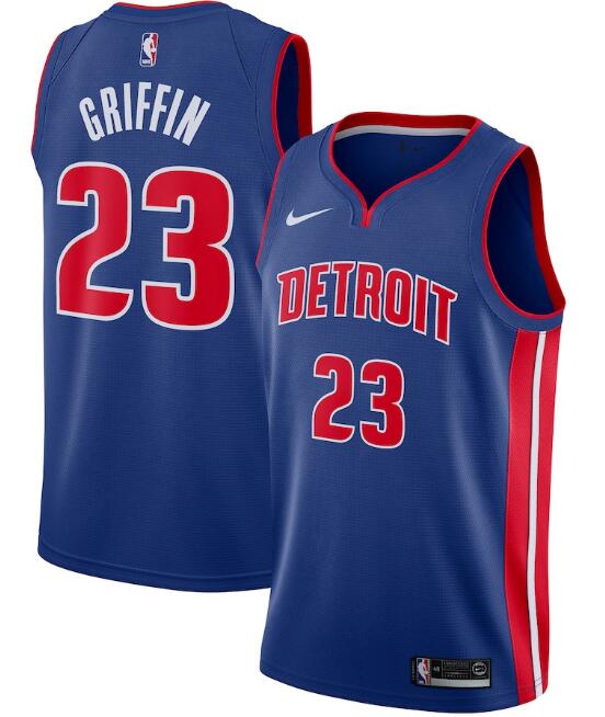 Men's Detroit Pistons #23 Blake Griffin Blue Icon Edition Stitched Swingman Jersey