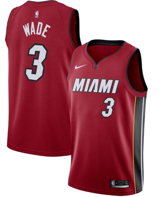 Men's Miami Heat #3 Dwyane Wade Red Statement Edition Swingman Stitched Jersey