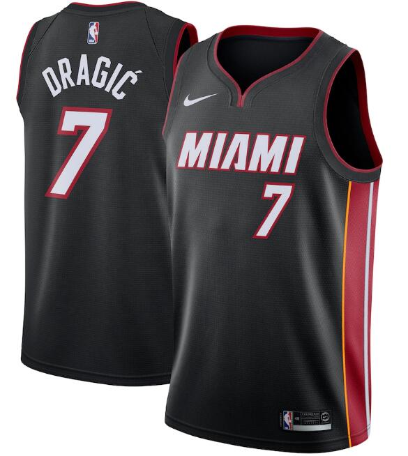 Men's Miami Heat #7 Goran Dragic Black Icon Edition Swingman Stitched Jersey
