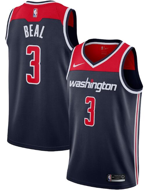 Men's Washington Wizards #3 Bradley Beal Navy Statement Edition Swingman Stitched Jersey