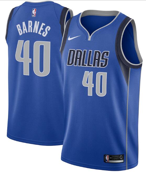 Men's Dallas Mavericks #40 Harrison Barnes Royal Icon Edition Swingman Stitched Jersey