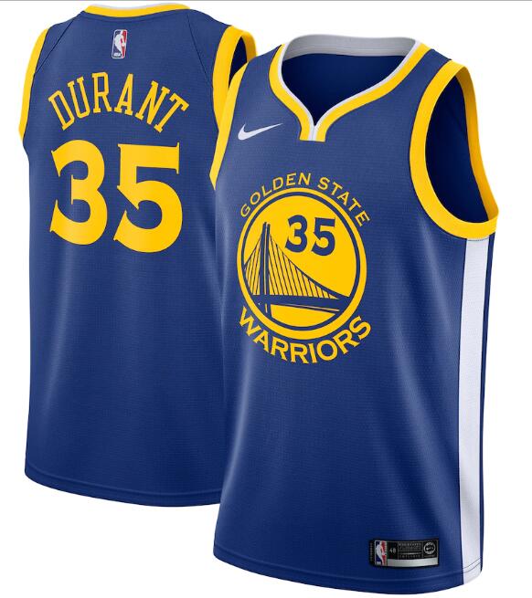 Men's Golden State Warriors #35 Kevin Durant Royal Icon Edition Swingman Stitched Jersey