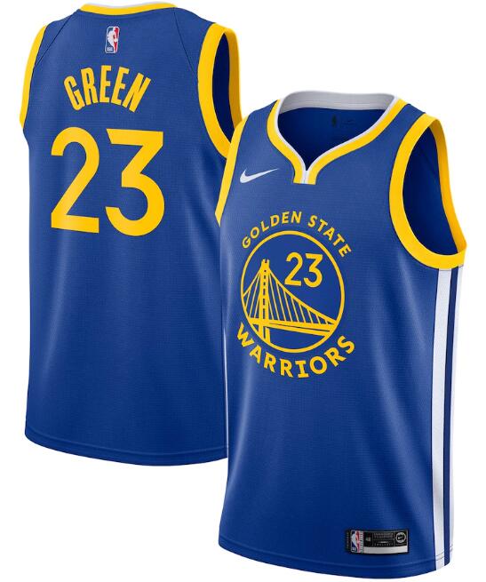 Men's Golden State Warriors #23 Draymond Green Royal Icon Edition Stitched Jersey
