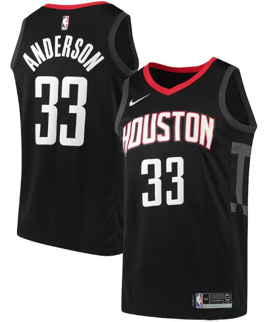 Men's Houston Rockets #33 Ryan Anderson Black Statement Edition Stitched Swingman Jersey