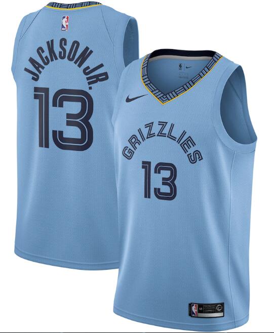 Men's Memphis Grizzlies #13 Jaren Jackson Jr. Light Blue Statement Edition Stitched Jersey