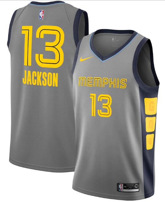 Men's Memphis Grizzlies #13 Jaren Jackson Jr. Grey City Edition Stitched Jersey