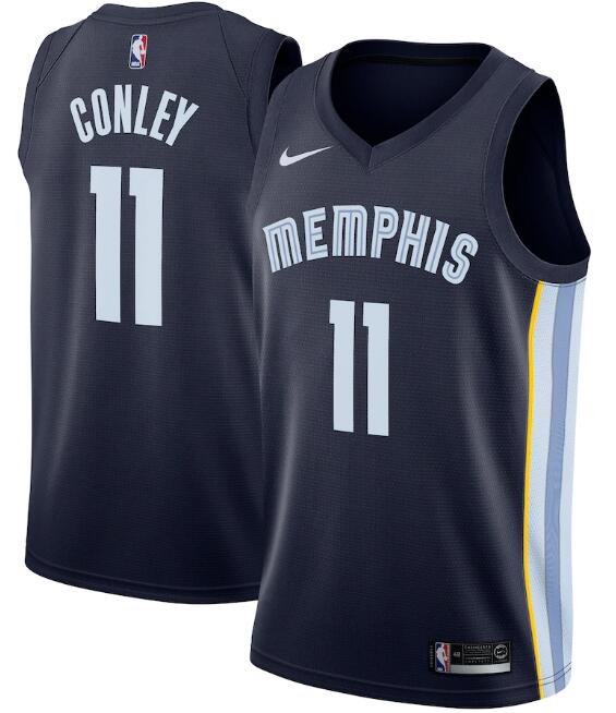 Men's Memphis Grizzlies #11 Mike Conley Navy Icon Edition Stitched Jersey